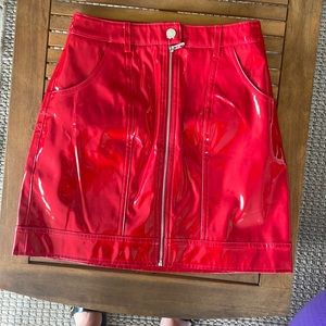 Mistress Rocks Red Patent Skirt
